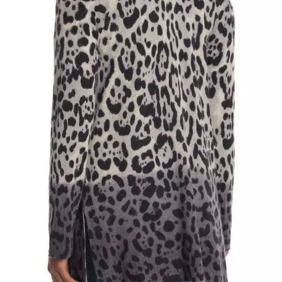 360Cashmere Leopard Print Ombre Cardigan M - Picture 3 of 6